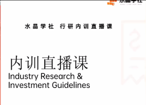 陆家嘴财姐水晶姐系统课 水晶学社行研内训直播课 财报解读行业分析