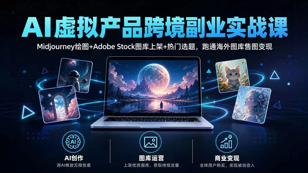(20514期)AI虚拟产品跨境副业实战课|Midjourney绘图+Adobe Stock图库上架+热门选题,跑通海外图库售图变现 (20514期)AI虚拟产品跨境副业实战课|Midjourney绘图+Adobe Stock图库上架+热门选题,跑通海外图库售图变现