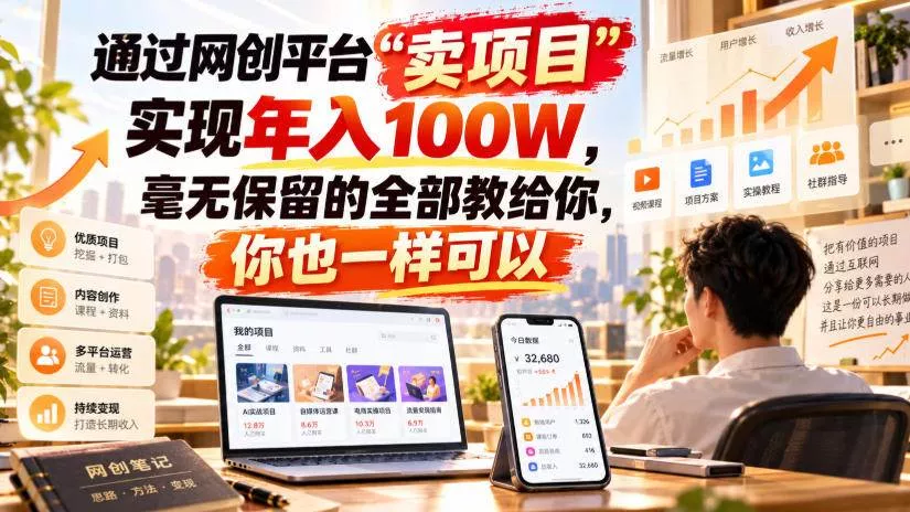 (20790期)通过网创平台“卖项目”实现年入百万,毫无保留的全部教给你! (20790期)通过网创平台“卖项目”实现年入百万,毫无保留的全部教给你!