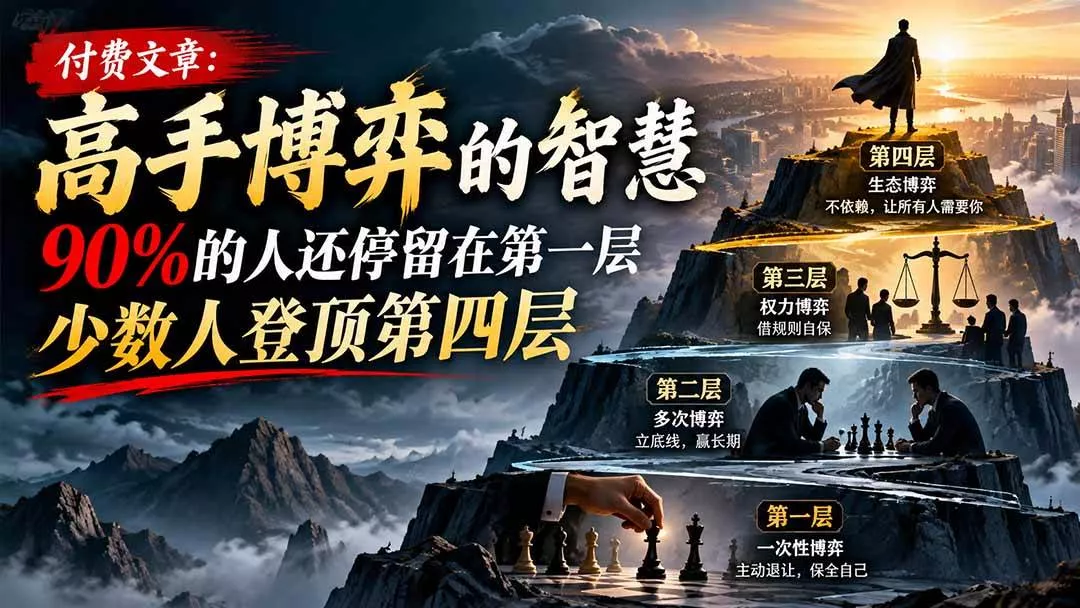(20628期)【无水印】付费文章:高手博弈的智慧,90%的人还停留在第一层,少数人登顶第四层 (20628期)【无水印】付费文章:高手博弈的智慧,90%的人还停留在第一层,少数人登顶第四层