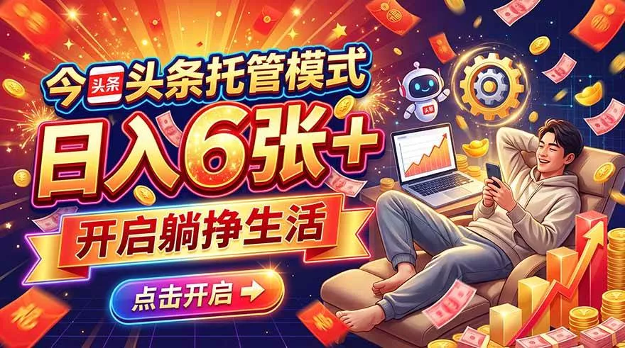 (21083期)今日头条AI托管模式,每天5分钟,最高月入5000+,操作超简单,零门槛 (21083期)今日头条AI托管模式,每天5分钟,最高月入5000+,操作超简单,零门槛