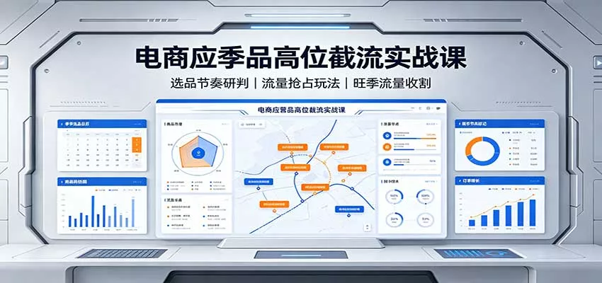 电商应季品高位截流实战课：选品节奏研判，流量抢占玩法，旺季流量收割