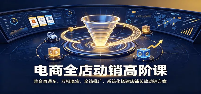 电商全店动销高阶课：整合直通车、万相魔盒、全站推广，系统化搭建店铺长效动销方案
